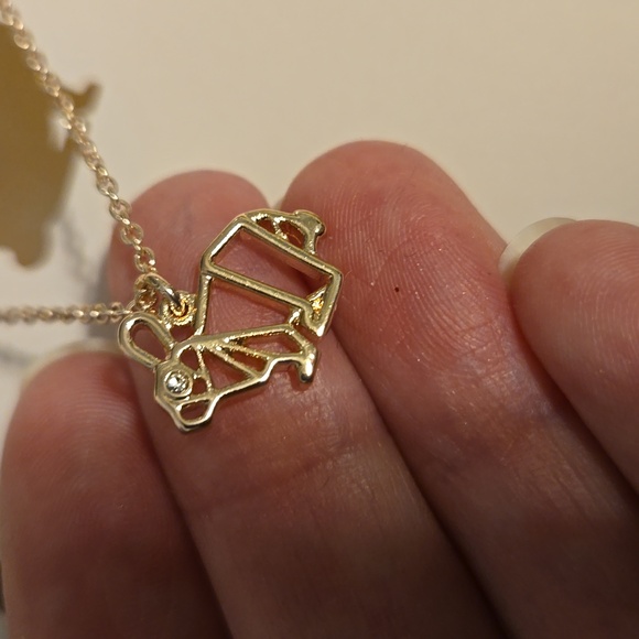 LC Lauren Conrad Gold Tone Origami Bunny Necklace NWT - Picture 4 of 8